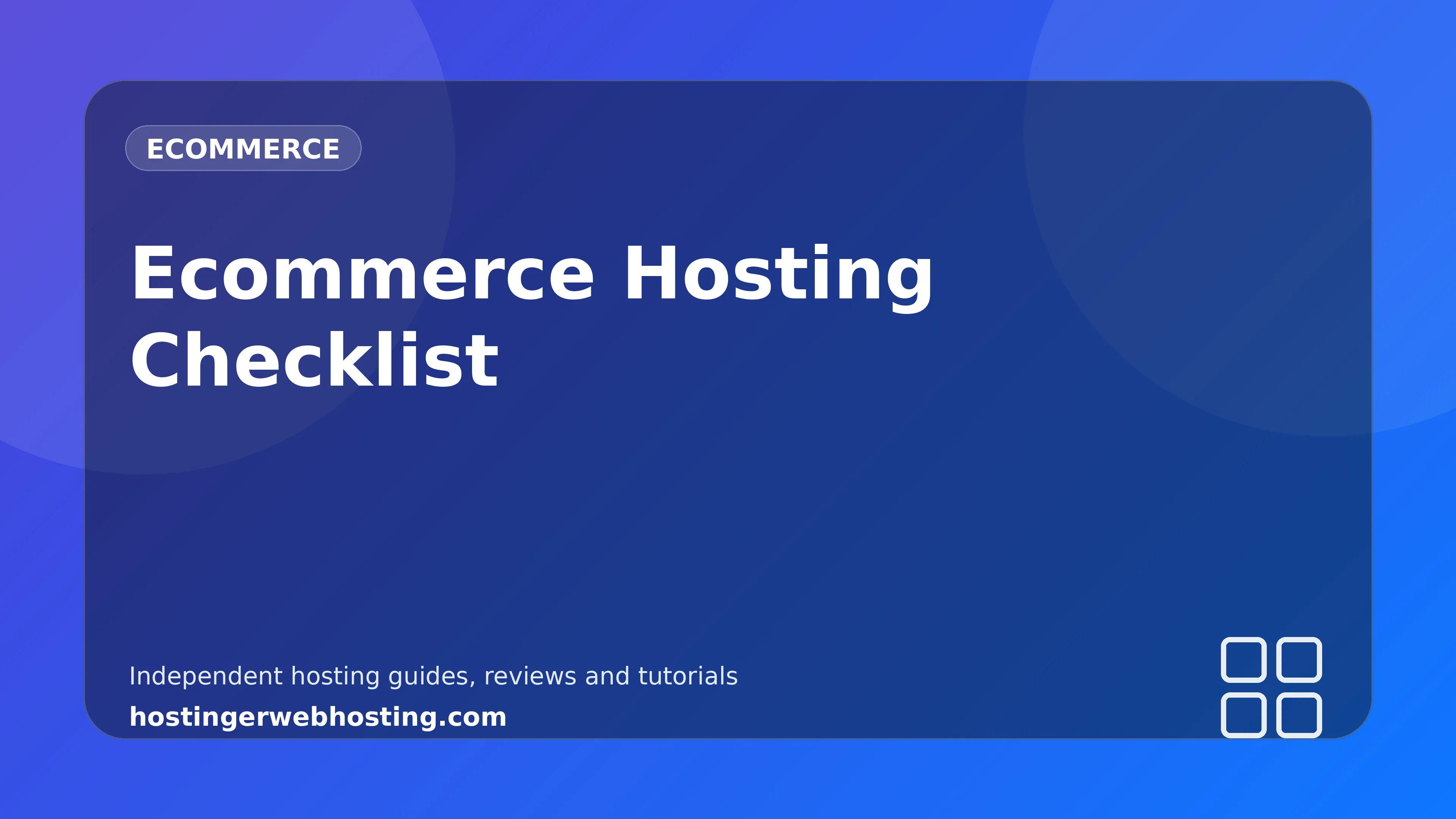 Ecommerce Hosting Checklist