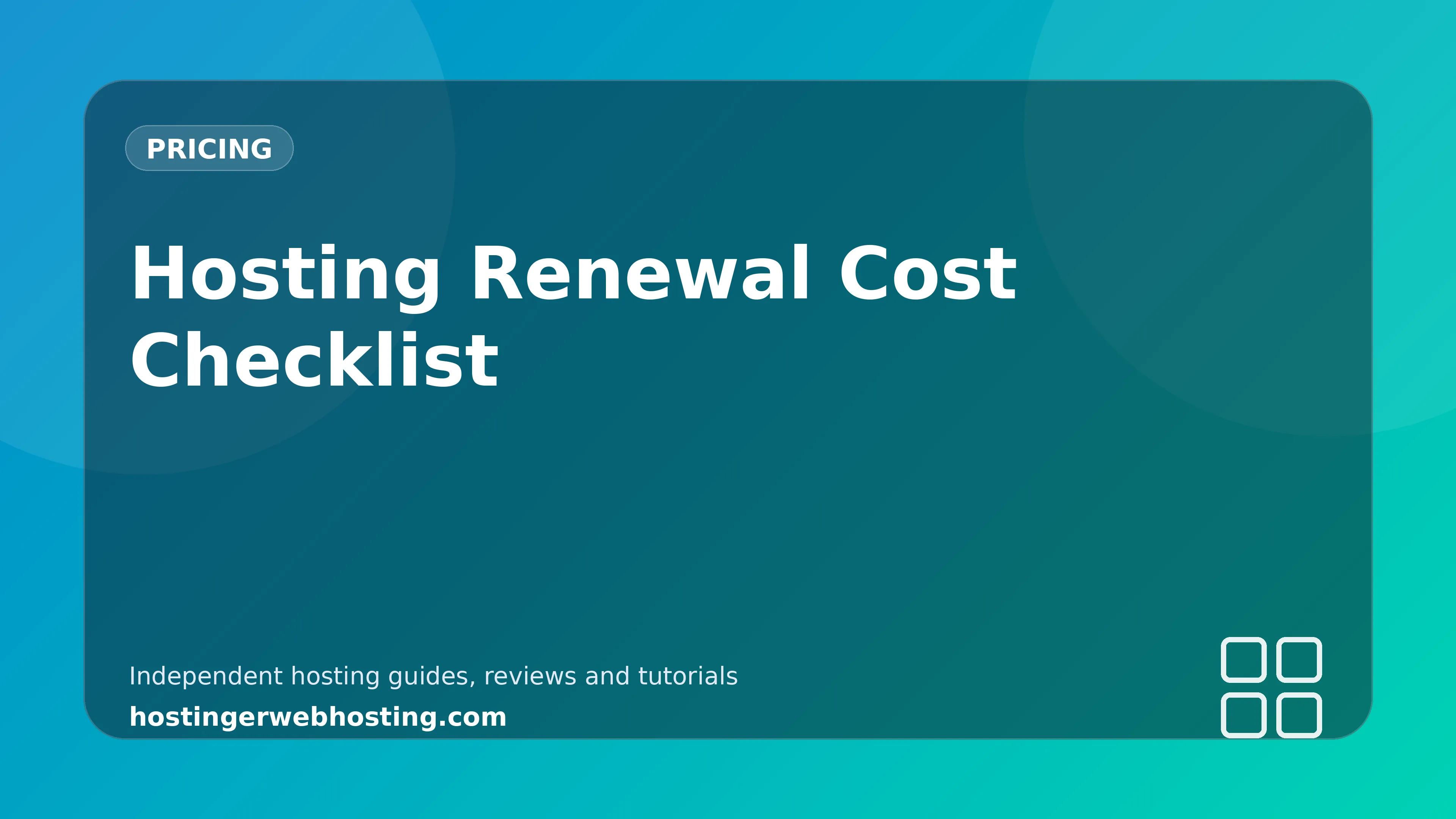 Hosting Renewal Cost Checklist
